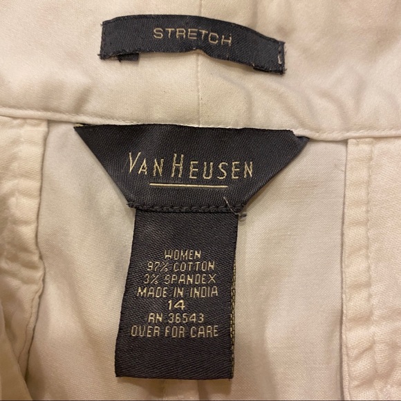 Van Heusen Capris Cotton/Spandex White Belt Loops INDIA Women’s 14 - Picture 5 of 11